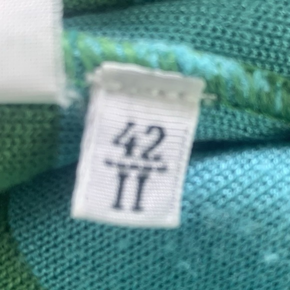 Les Copains Knit Skirt 42-US 6 Green Blue Striped Pencil Wool Blend Made Italy - Picture 7 of 11